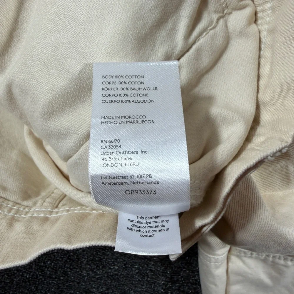 We The Free Cream Denim Jacket Women's S Oversized Trucker Jean Coastal Utility - Picture 8 of 8